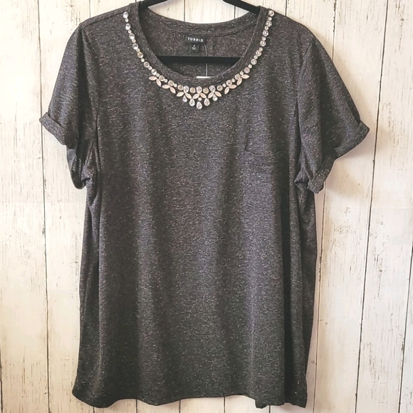 torrid Tops - Torrid Necklace Trim Tee